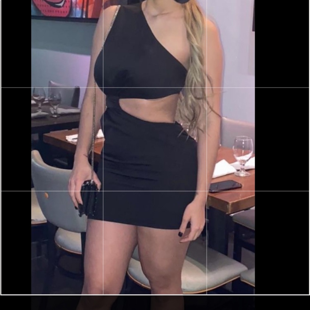 Black one shoulder dress